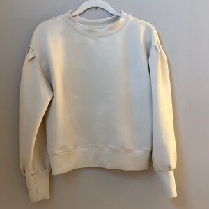 Women's Albion Fit Serena Cream Crewneck Pullover Scuba Top